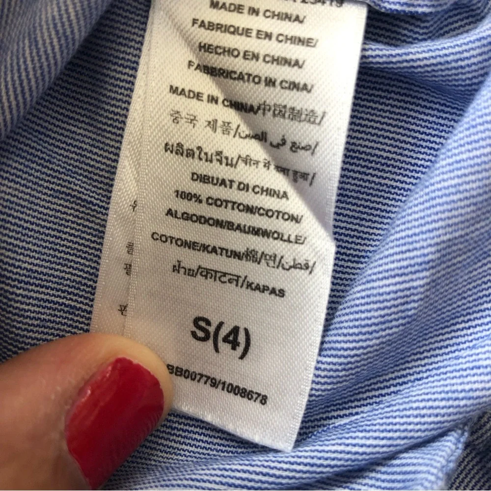 Guess Blue Jeans Denim Button-Up Shirt Boys Size S (4) Long Sleeves Collared - Picture 4 of 15